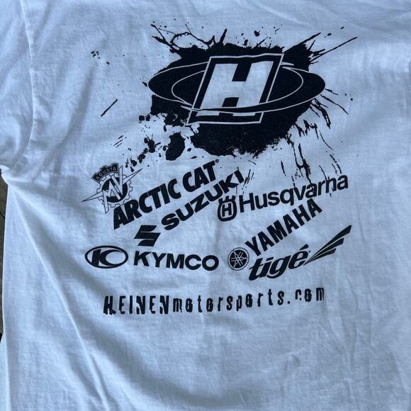 C Port & Co T-Shirt, short sleeve white moter sports mens's size M - Picture 5 of 5